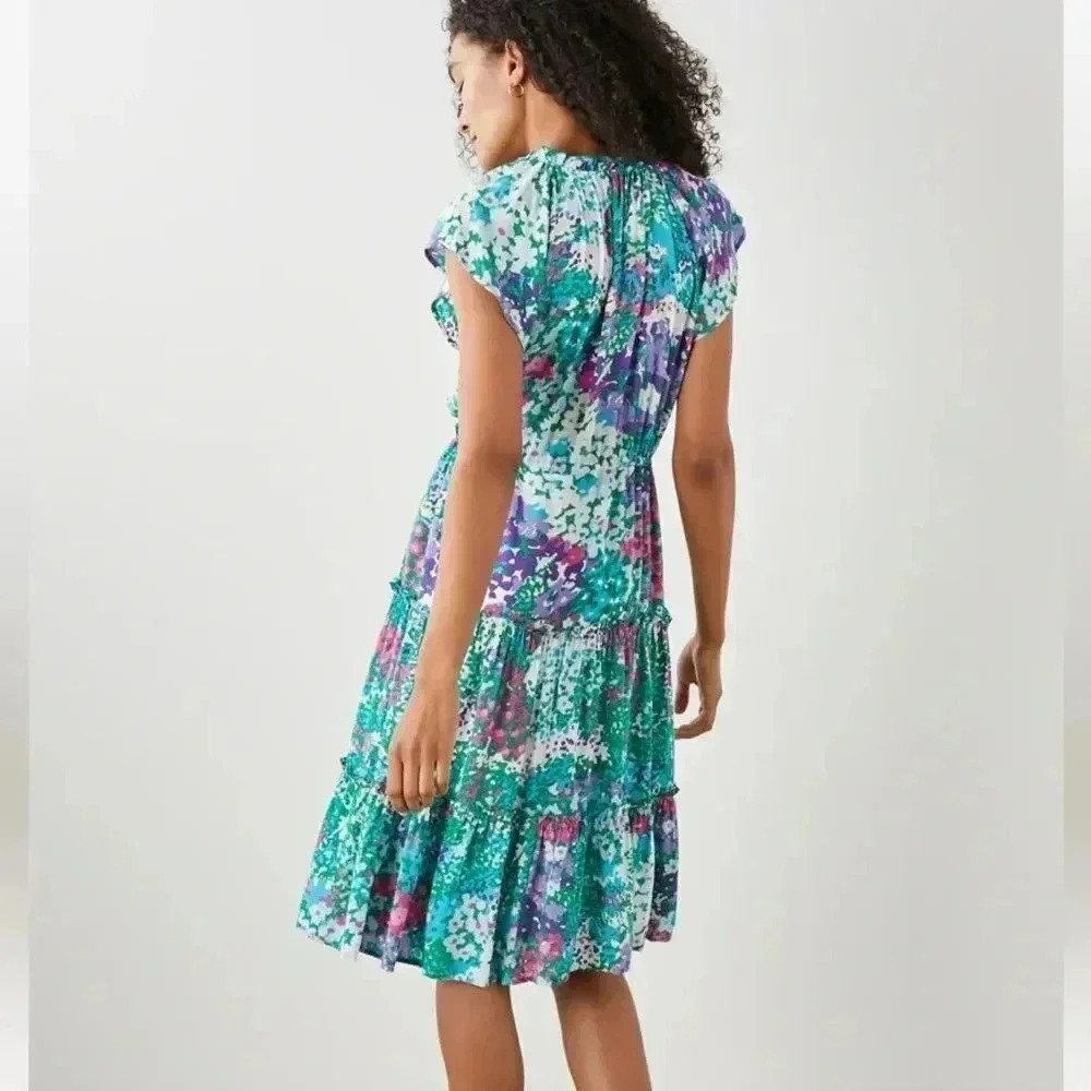 NWT Rails Juni Floral Tiered Midi Dress Gardenia Flower size Small - Picture 13 of 13
